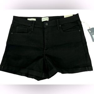 Universal Thread Black High Rise Midi Denim Shorts